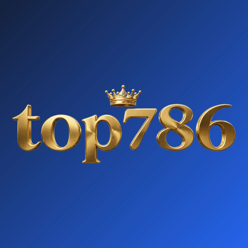 top786 luxury brand logo with a gold metallic crown above the text, featuring a royal design and wide horizontal rectangular wordmark on a transparent background
